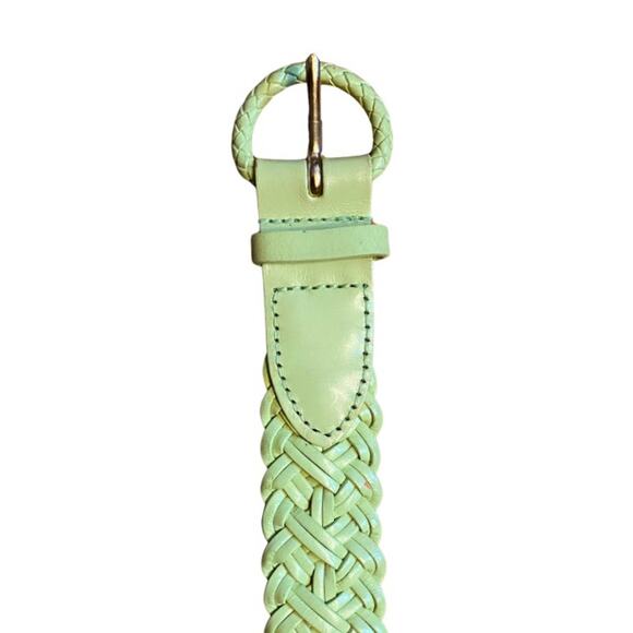 Light Green Vintage Talbots Woven Leather Belt (XS/S) - Picture 3 of 9